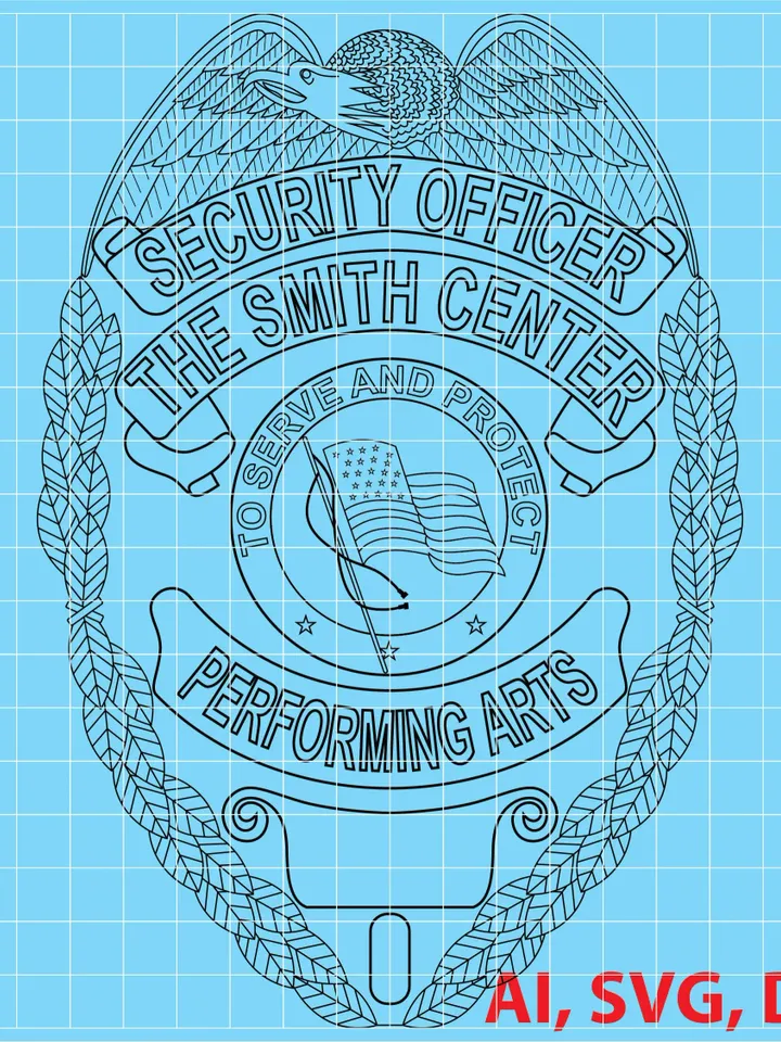The Smith Center Security Officer Logo, Seal, Badge, Custom, Ai, Vector, SVG, DXF, PNG,