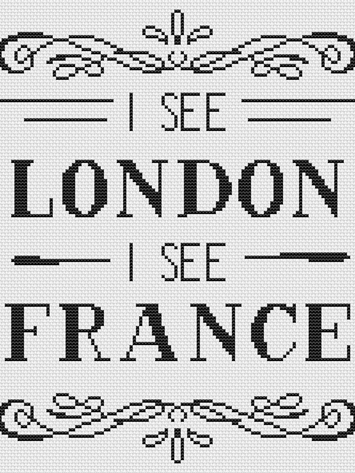 I see London, I see France, Funny Cross Stitch Pattern Modern, Subversive Cross Stitch PDF, bathroom humor wall decor