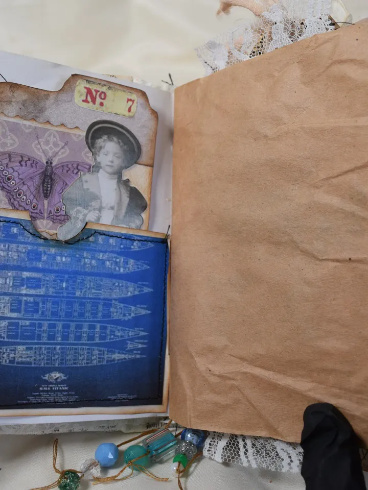 Handmade Junk Journal Titanic Theme-Handmade Diary-Repurposed Junk Journal