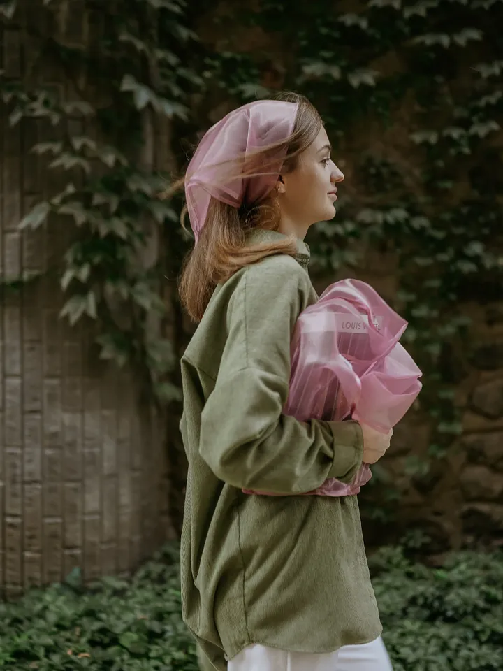 Organza tote bag Pink shopper bag Reusable grocery bag