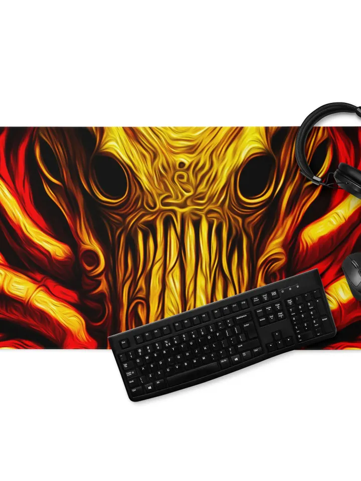 Cthulhu Domination Gaming Mousepad | HP Lovecraft TTRPG Battle Mat, DnD Dice Rolling Mat, Wide Gaming Mouse Pad, Pathfinder Combat Surface