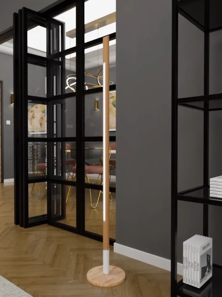 Modern minimalist wooden floor lamp