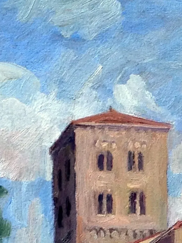 Original New York Landscape Painting -The Cloisters/Fort Tryon Park/NYC- 12x18 Oil on Panel, Plein Air Impressionist Fine Art
