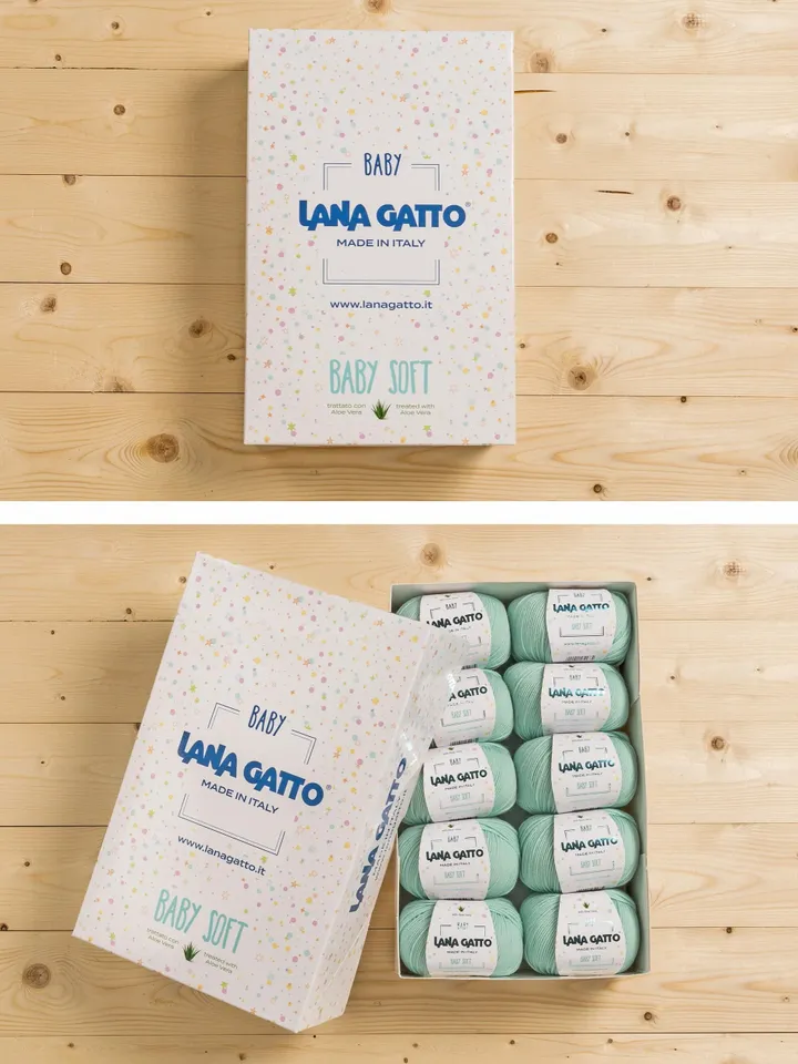 Merino wool knitting yarn Lana Gatto Baby Soft, baby wool, soft wool, 50 g