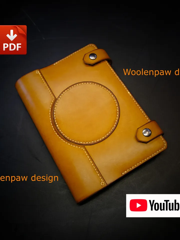 Leather pattern - book cover  4 sizes - designed from Woolenpaw