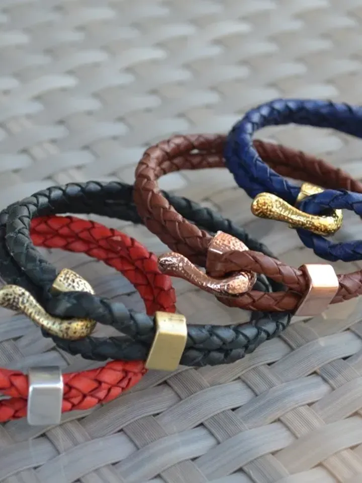 Unisex Bracelet Gold Clasp, Gold Bracelet, Braided Leather Bracelet, Womens Mens Braided Bracelet, Men Jewelry, Gold Jewelry