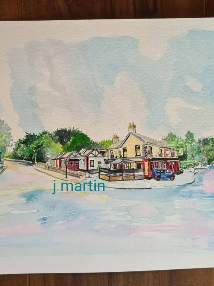 Crossroads, Milltown, The Dropping Well pub, Classons Bridge, Churchtown Road, Dartry Road, unmounted, Unframed