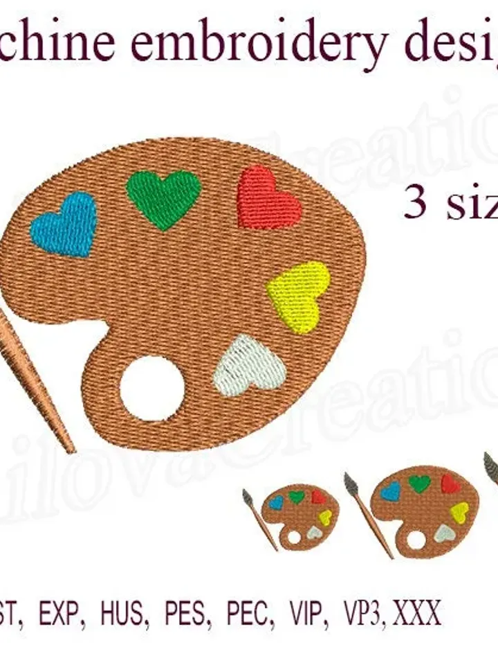 Palette Machine embroidery designs Brush Embroidery. paint embroidery Filled Design embroidery design baby Painter Painting Instant Download