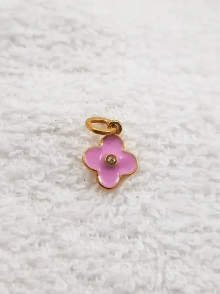Diamond Flower Charm, Enamel Flower Charm, 925 Sterling Silver, Enamel Charm Pendant, Flower Pendant, Charms For Jewelry, Enamel Jewelry