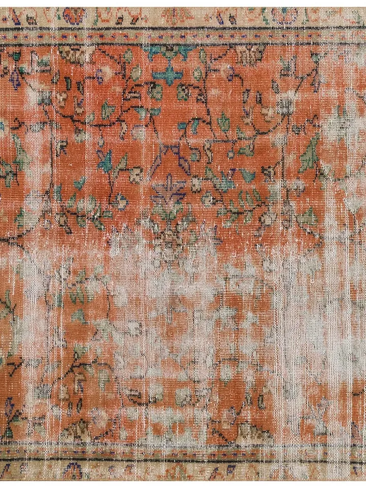 Turkish Treasures Rug - 131x226 cm Antique Beauty in Historic Orange & Old World Charm, Perfect Addition to Your Home Decor!