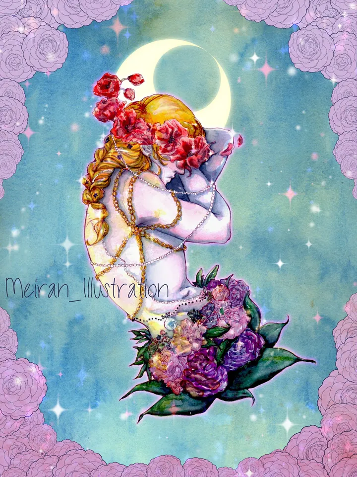 Endymion | Artprint | Poster Griechische Mythologie | Greek God | A4 Größe (210 x 297mm, 8,3 x 11,7 Zoll) | Original-Illustrationen