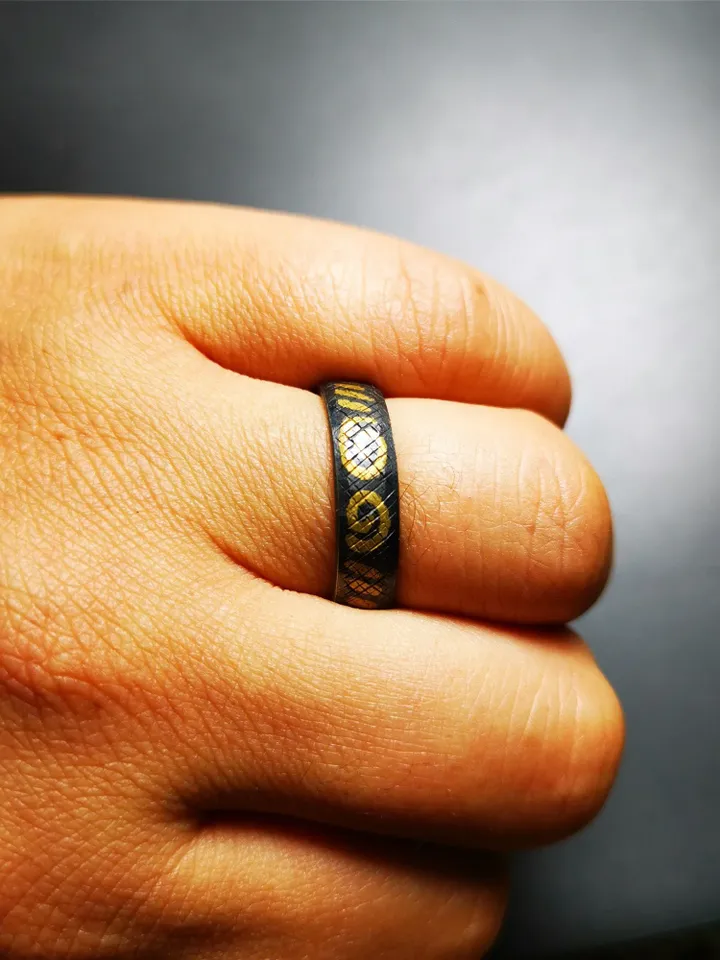 Gandhanra Unique Handcrafted Tibetan Ring,Made of Gold Filled and Silver Filled,Protection Jewelry