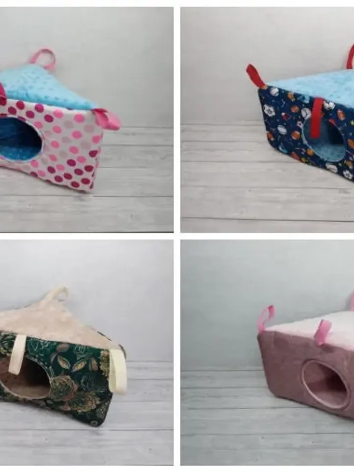 Corner rat hammock, chinchilla hammocks, hidey hole hammock,   chinchilla house, chinchilla cage accessories, ferret cage accessories