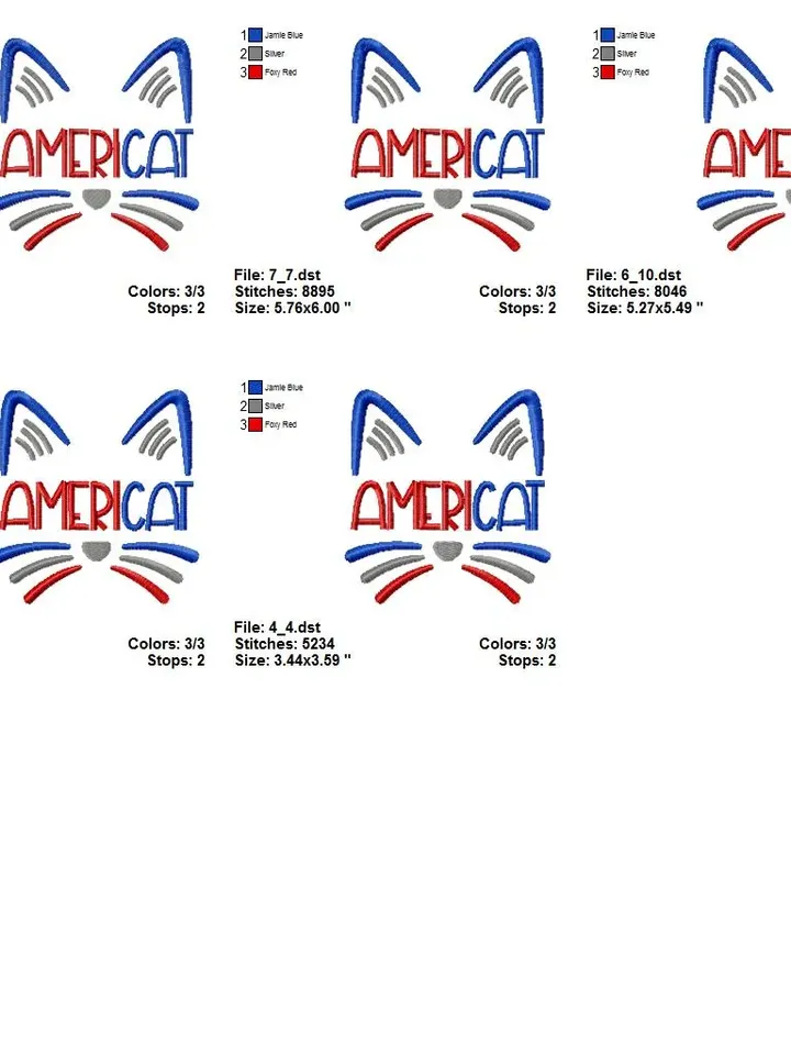 Americat July 4th Machine embroidery design