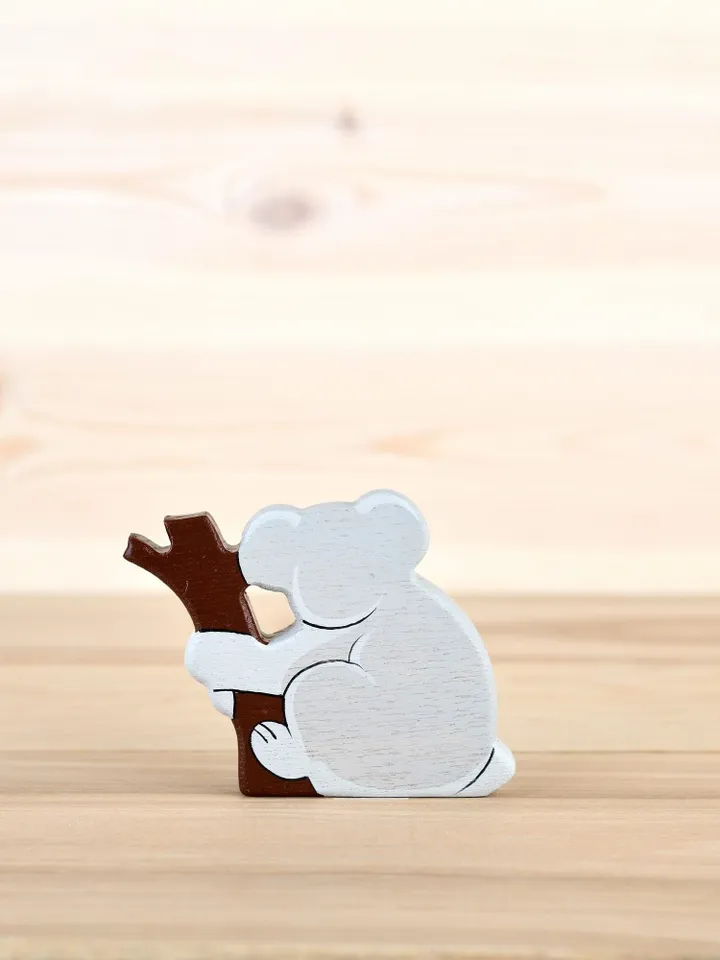 Wooden Koala figurine Australian animals Kangaroo bear