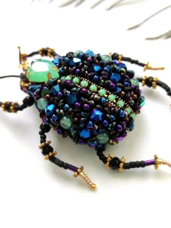 Beaded insect brooch, insect pin, mooth brooch, butterfly brooch, bug pin, bee brooch, bug brooch, insects, madam toto