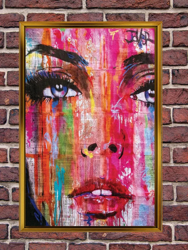 Banksy Woman Face Graffiti Art Print on Canvas , Floating Frame Option, Modern Wall Art, Extra Large Canvas Wall Art
