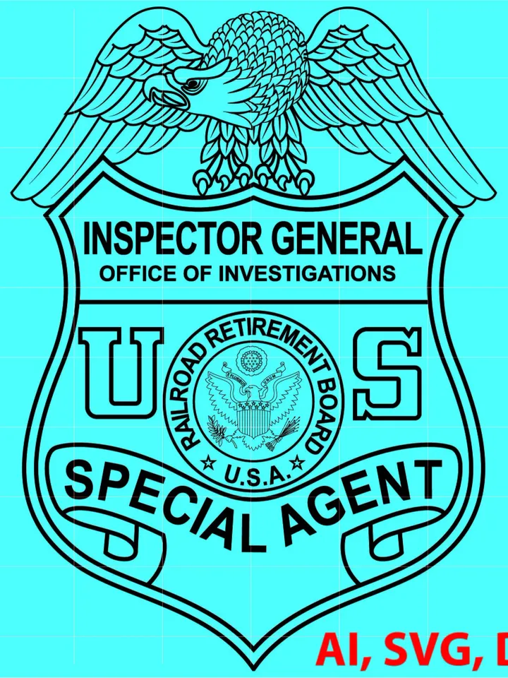 U S A Inspector General Office of Investigations Special Agent Badge Custom, Ai, Vector, SVG, DXF, PNG, Digital