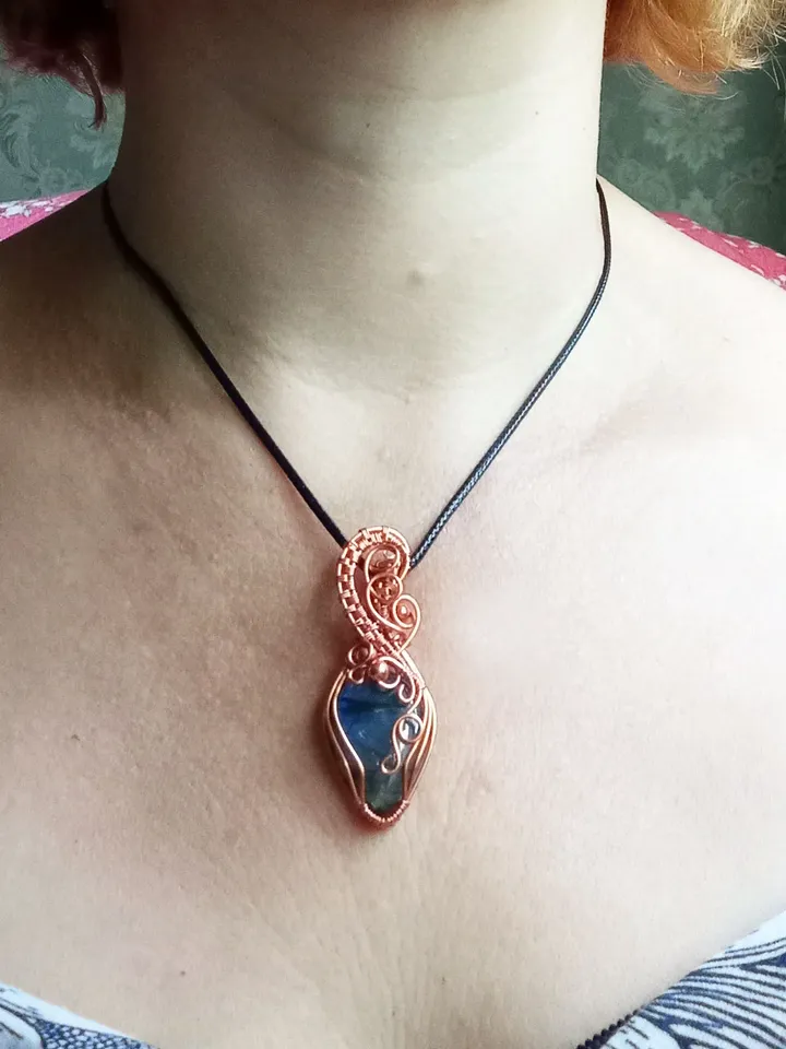 Wire wrapped wedding Handmade Jewelry, Labradorite Amulet Necklace