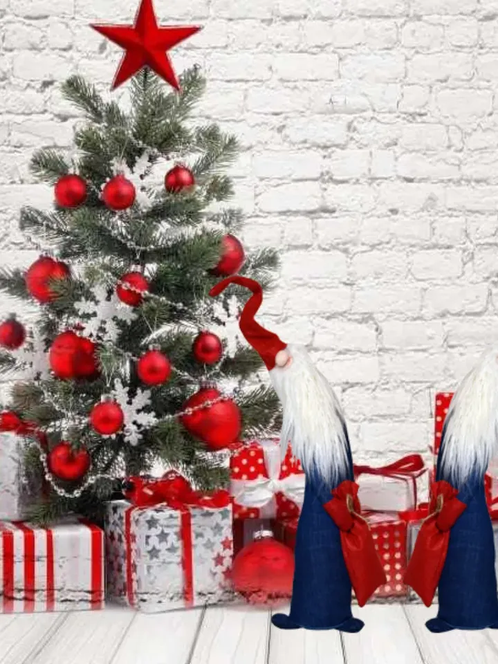 Pattern Christmas Gnome Toy, Handmade Norwegian Gnome, Christmas Decor ,Santa New year, Interior toy