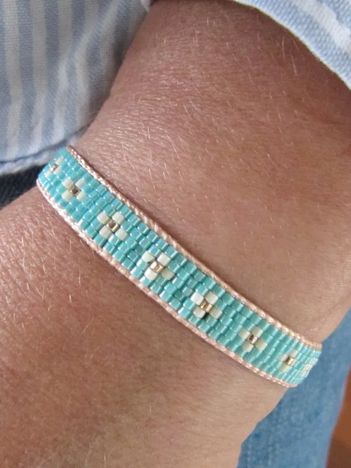 Miyuki bracelet in blue, Miyuki Delica, bracelets Miyuki blue, gift for her, Miyuki jewelry, boho bracelets, ethno bracelet, beaded bracelet