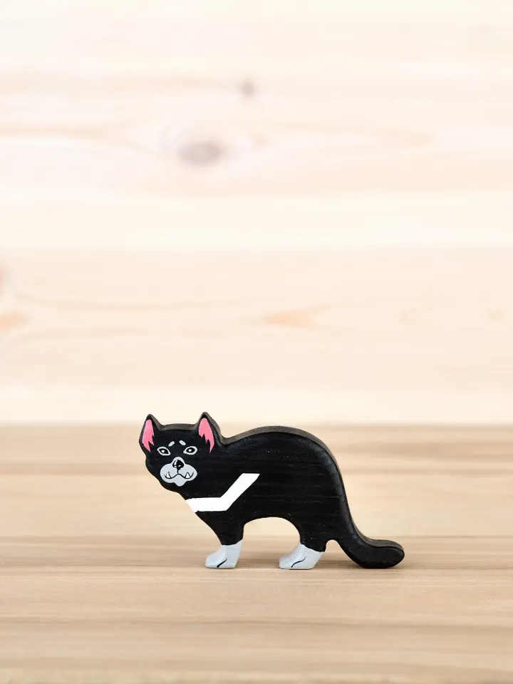 Wooden toy Tasmanian Devil figurine Australian animals