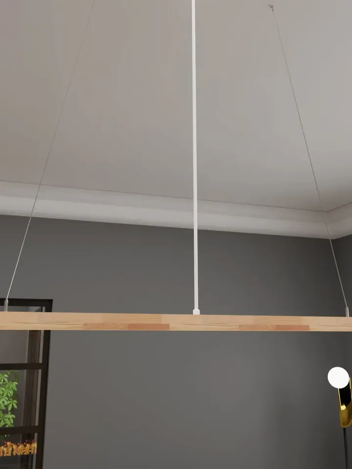 Wooden LED pendant light, wood chandelier
