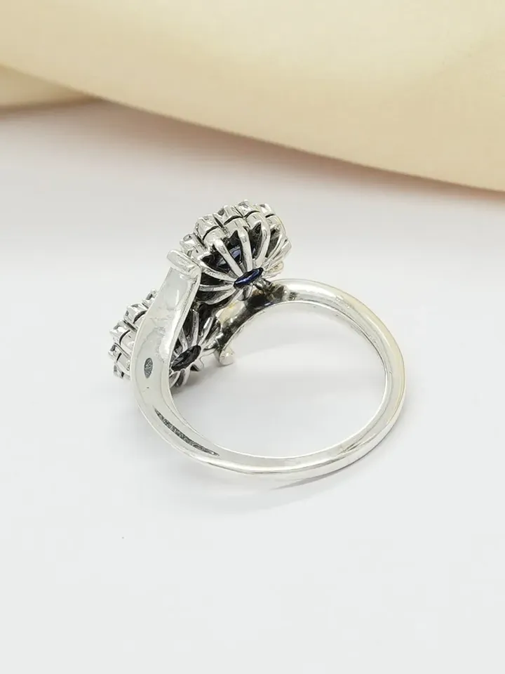 Natural Blue/Pink Sapphire Ring, 925 Sterling Silver Ring, Genuine Diamond Ring, Multi Stone Ring, Sapphire Jewelry, Engagement Ring