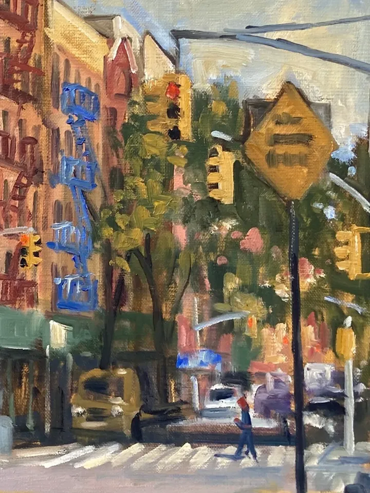 Large New York Cityscape Painting - Houston and Clinton/East Village/NYC - 18x24 Oil on Canvas, Urban Impressionism, Signed Original