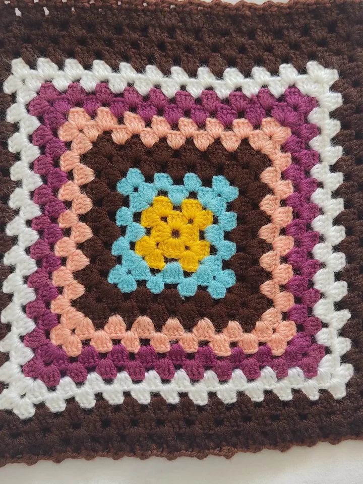 Boho Knitting Bag, Crochet Bag, Granny Square Bag, Crochet Shoulder Bag, Gift For Her, Mother's Day, Vintage Style Bag