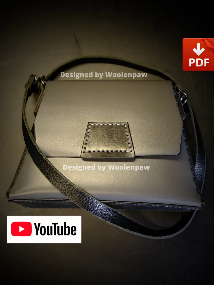 Leather pattern - Ladies Crossbody bag - "Rock".NS9