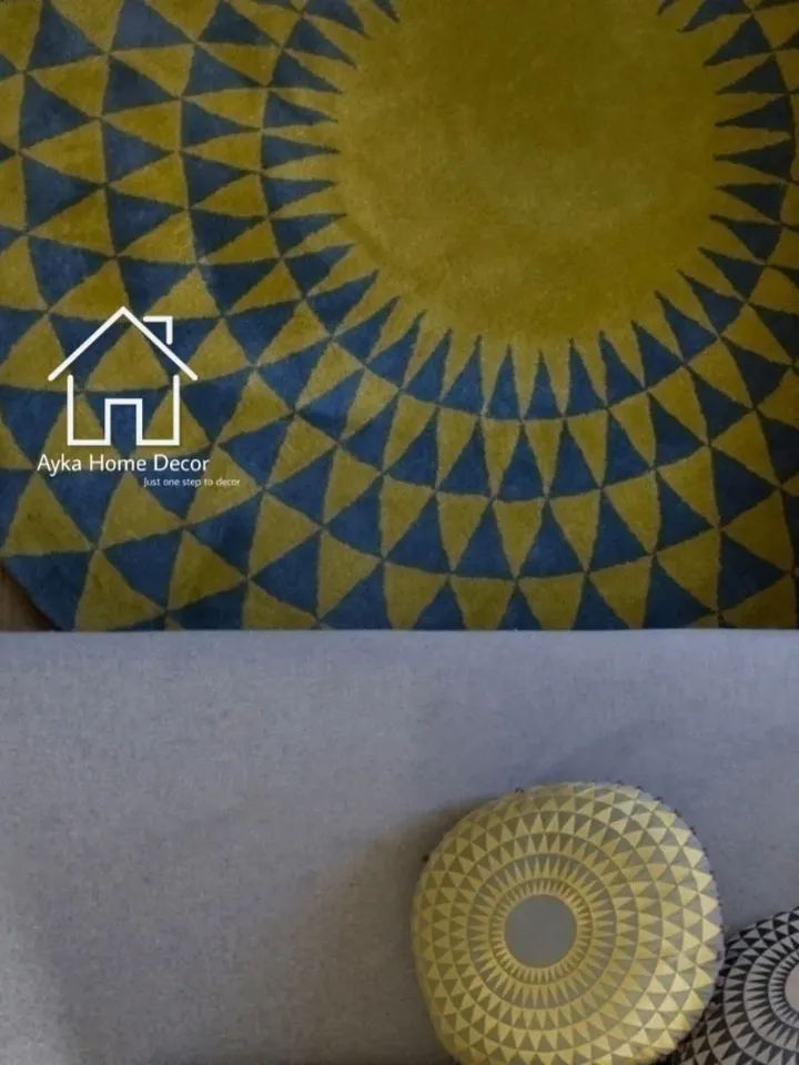 Modern Abstract Round Shape Colourful rug Handmade Area Rug Hand Tuft Rugs Morden Rugs for Living Room Rugs Bedroom rug Designer Area Rug
