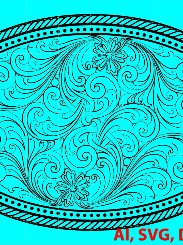 Buckles scroll design Custom, Ai, Vector, SVG, DXF, PNG, Digital