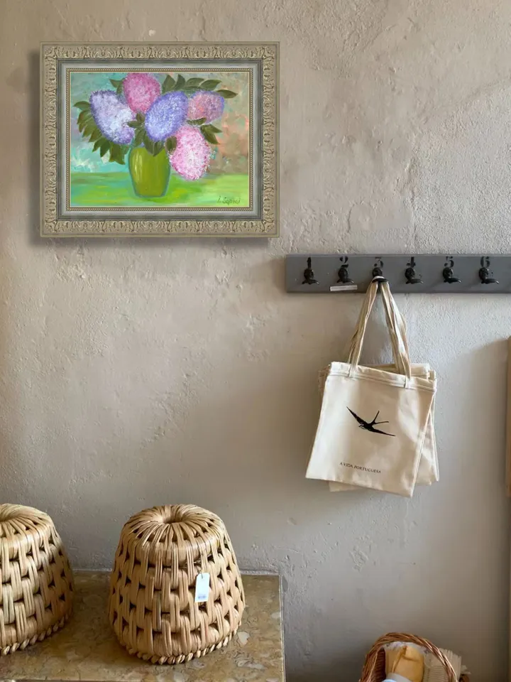 Purple lilac flowers oil painting Lilac colour flowers Wall art Modern contemporary artwork