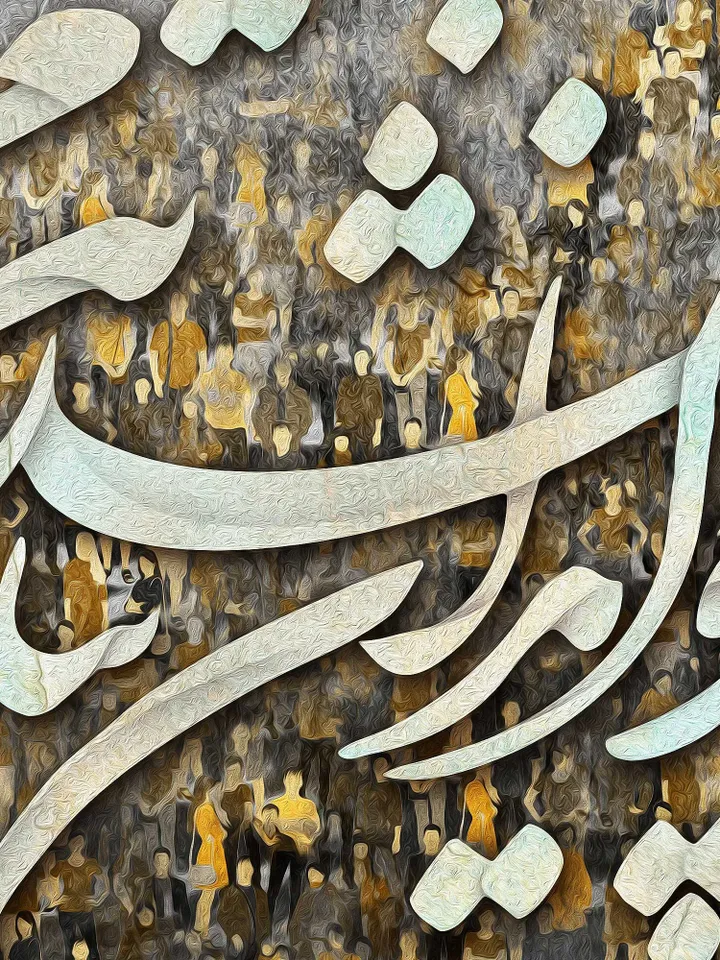 Cho IRAN Nabashad | Modern Persian Calligraphy Wall Art | Traditional Persian Gift | Persian Art