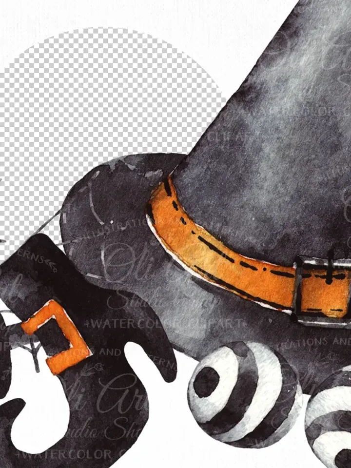 Happy HALLOWEEN clipart. Watercolor Fall, Halloween, Hand painted clipart 25 elements PNG. OliArtStudioShop