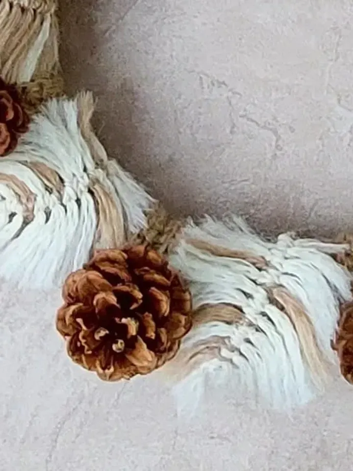 Merry Christmas wreath Hand-woven wall ornament