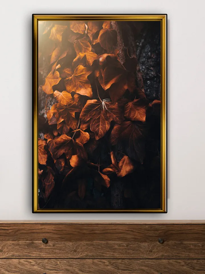 Leaf Print on Canvas , Floating Frame Option, Modern Wall Art, Extra Large Canvas Wall Art