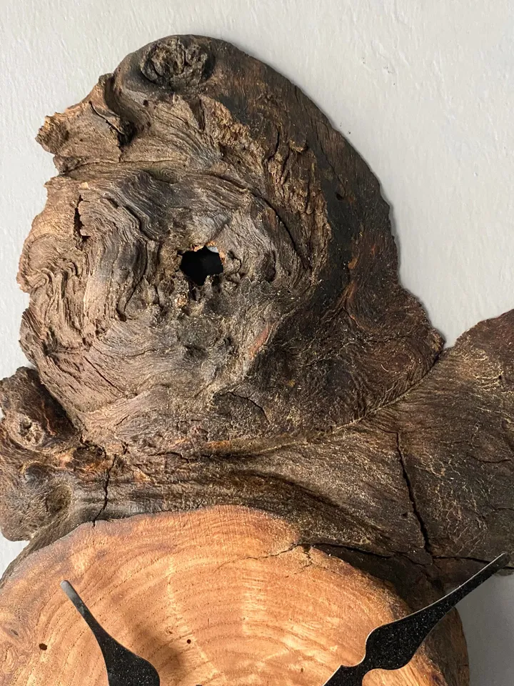 Chestnut Wood Wall Clock, Unique Wall Clock, Farmhouse Wall Clock, Rustic Wall Clock, Small Wall Clock, Handmade Clock