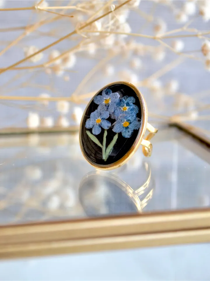 Cocktail ring Flower ring Forget-me-not ring Floral jewellery