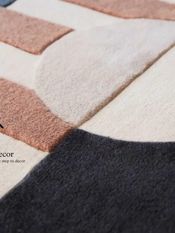 Modern Abstract Irregular Shape Colourful rugHandmade Area Rug Hand Tuft Rugs Morden Rugs for Living Room Rugs Bedroom rug Designer Area Rug