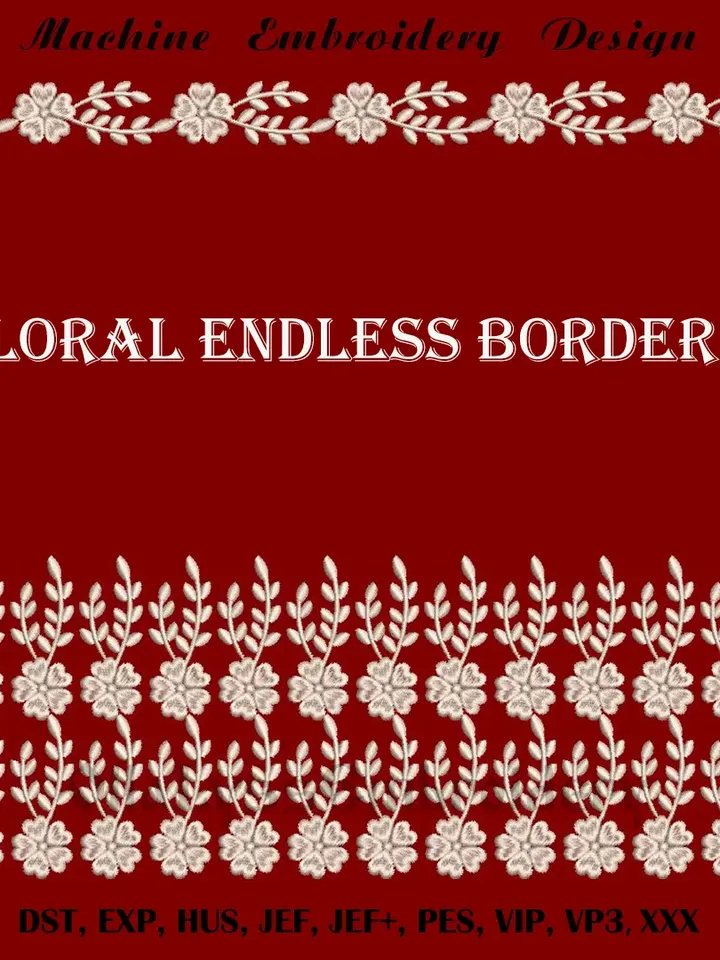 Floral endless border 2 embroidery design