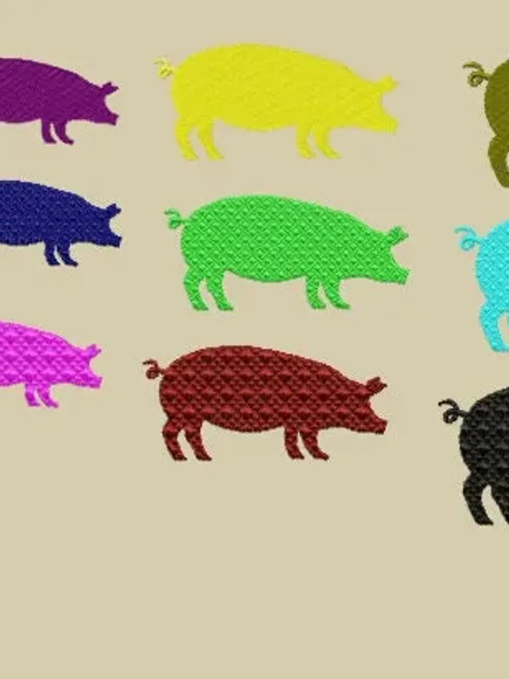 Pig Machine embroidery designs. piggy Farmer animals. Pig Silhouette Embroidery. Farmer animals. Embroidery animals. Instant Download.