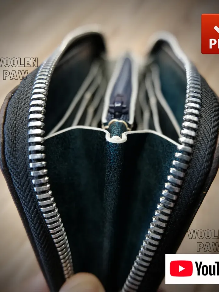 Leather pattern download - Zipper wallet. ZW1