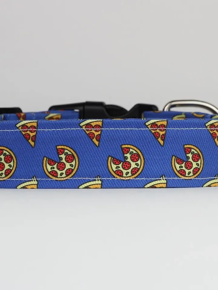 Pizza Dog Collar, Junk Food, XL Thick Collar, 1.5" Width