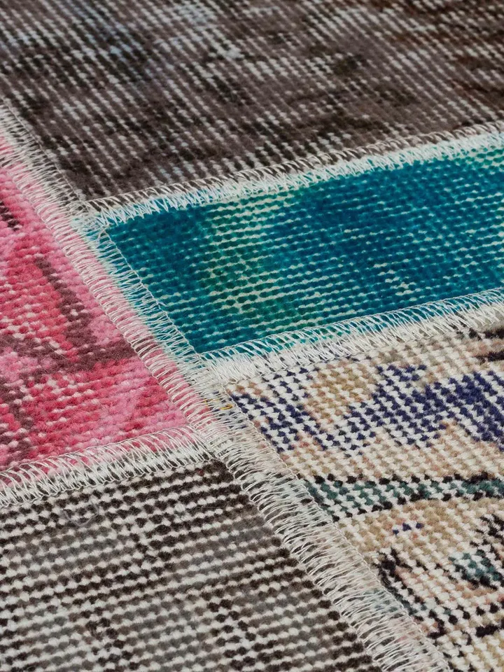 Patchwork Kilim Rug, Multi Color Handmade Turkish Patchwork Rug, 160x230 cm 5,3x7,5 ft ,