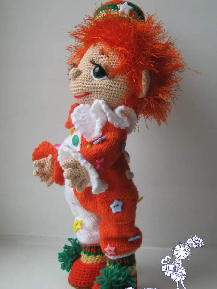 TUTORIAL Kind Ginger Clown crochet and knitting pattern*