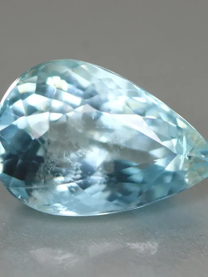 2.88 CT Outstanding Pear Cut Unheated 100% Natural Blue Aquamarine