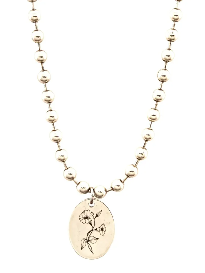 Flower Necklace for Women, Personalized Engraved Minimalist Necklace, Sterling Silver Chain Christmas Necklace, Best Christmas Gift for Mom