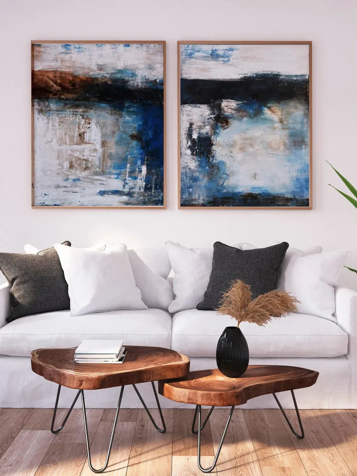 Abstract Painting.Painting on canvas original. Original painting. Modern painting.Blue Painting.Wall Decor.Landscape Painting.Blue